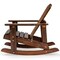 Outdoor Wooden Kid Adirondack Rocking Chair with High Back Slatted Seat